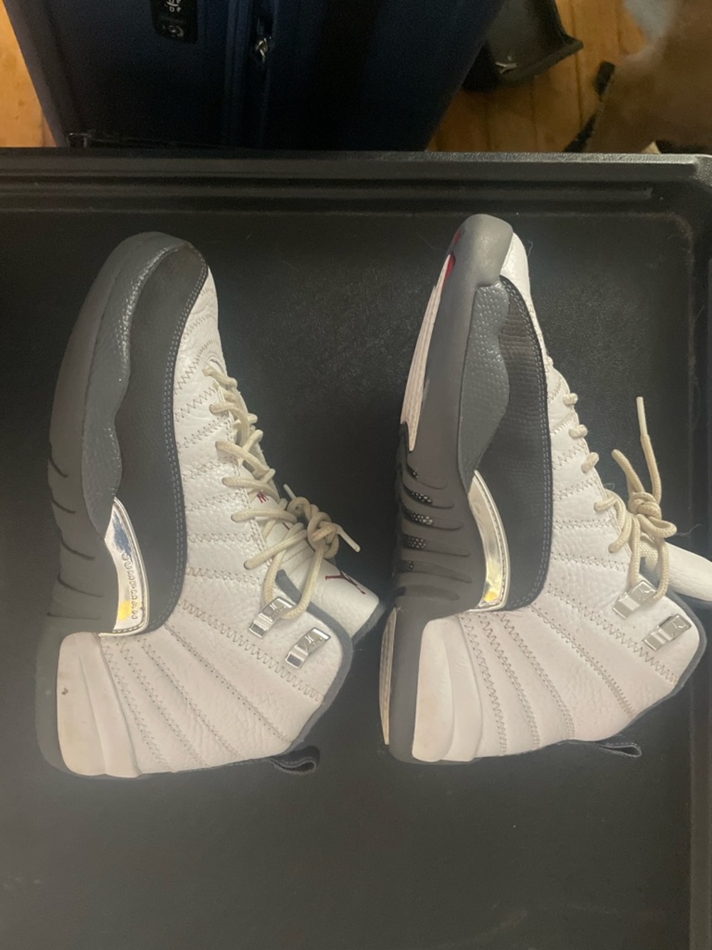 Air Jordan 12 Retro White/Black Sneakers | size 9 (women)